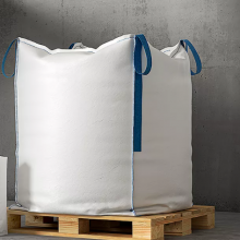 Blue FIBC Big Bag for construction waste Pp Woven Jumbo Bulk Bag 1000kg Top 4 flap carrying garbage with hook 2 Loops