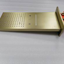 Shower Set With Gold Finish Waterfall Rainfall Showerhead Handheld Shower Head thumbnail-2