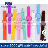 colorful hot sales rubber wrist watch women with metal case