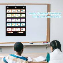 Standard Pocket Chart, Clear 5 Pockets Words Chart With Extra Storage Pocket for School Home Office Use, Word Wall and Sentence Strips thumbnail-5