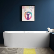 Modern Design Back to Wall Bath Tub Left Corner Small Acrylic Freestanding Bathtub Spa Hot Tub for Bathroom thumbnail-2