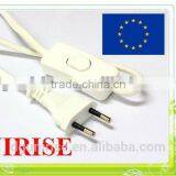 EU Lamp and Light Power Cord With Textile Braided Cable