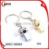 Cheap Promotion Souvenir Gift Gold Plated Whistle Keychain thumbnail-1