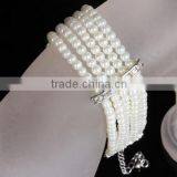 Fashion Pearl Charm Bead Bracelet Rhinestone Layers Bracelet Wholesale thumbnail-2