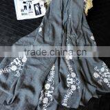 Newest Flower Embroidery Design Cotton Woman Fashion Vintage Scarf Quality Choice thumbnail-6