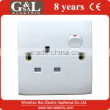 1 gang wall socket with neon/13A Switched socket with light Hot sale Wall Switch, British Standard