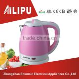 1.5L 360 degree pink color electric kettle with conceled heating element