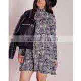 Factory Price Plus Size Floral Jersey Swing Dress thumbnail-2