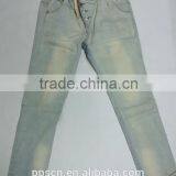 Retro High-waist Skinny Washed Ripped Elastic Waist Jeans for Women thumbnail-1