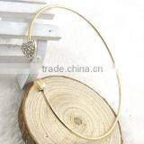 >>2016 New Design Elegant Thin Open Rhinestone Love Heart Cuff Bracelet/ thumbnail-2