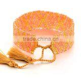 2016 New Cheap Bohemian Gypsy Jewelry Orange Color Beads Handmade Bohemian Bracelet thumbnail-4