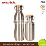 Mirror Finished Custom Stainless Steel Vacuum Sports Bottle With Bamboo Lid Quality Assured