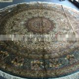 chinese round silk carpet handmade persian design