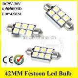 6423 6461 6411 6413 6418 6423 6461 6486X 7456 FESTOON 42MM 6SMD -5050 CAR Mini Bulbs thumbnail-4