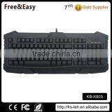 3 Color LED Backlit Waterproof Wired Gaming Keyboard thumbnail-1