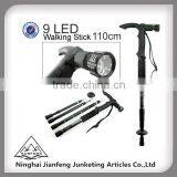 Straight Handle Retractable Four Section Aluminum Alloy Alpenstock