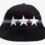 2014 Fashion Black 3d Stars Embroidery Folded Bucket Hat thumbnail-4