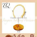 Double Side 7 Inch Round Decorative Wooden Makeup Mirror thumbnail-1