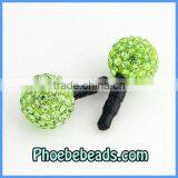 Wholesale New Micro Pave Crystal Earphone Dust Jack Plug Dustproof Anti Dust Ear Cap For Mobile Cell Phone Iphone MDP-P1209