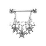Stainless Steel Star Nipple Ring thumbnail-1