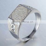 dubai wholesale market 925 silver jewelry pave setting diamond rings men silver finger rings