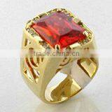 18k Gold Plated 925 Silver Women Ruby Ring