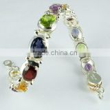 Sterling Jewels !! Multi Stones 925 Sterling Silver Bracelet, Silver Jewelry Supplier, Sterling Silver Jewelry