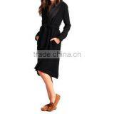 Womens Cotton/polyester Blend Duffield Robe--Black thumbnail-1