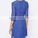 Women's Fashion Designer One Piece Dress, Latest Dress Designs for Ladies Blue Colour Dress thumbnail-3