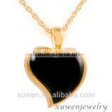Black Agate IPG 316l Stainless Steel Heart Cremation Pendant Keepsake