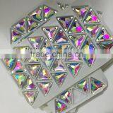 Stock Selling Fancy High Quality Triangle Shape Crystal AB Color Sew on Crystal Beads For Garment thumbnail-3