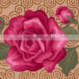 Super Soft Waterproof Rose Printing Bath Mat