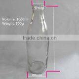 1000ml Glass Food Safety Emplty Milk Bottle With Plastic Screw Lid Cap