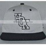 Guangzhou Hat Factory Professional Custom 100% Polyester Fiber/white and Black/embroidery Logo/flat Brim Hat