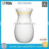 Classic Glazed Gold Rim Ceramic Beverage Bottle
