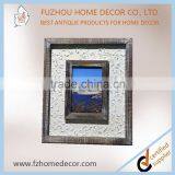 Promotional 4x6" Distressed Wooden Photo Frame With Metal Pattern Decor for Home Use thumbnail-2