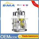 Stainless Steel Cover Glass Bottle Kitchen Storage Spice Jar Set Of 4