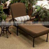 Antique Cast Aluminum Chaise Sun Lounge With Cushions and Wheels thumbnail-2