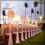 Fancy Party Elegant Purple Velvet Chiffon Ruffle Chaivari With Valance Chair Hood thumbnail-2