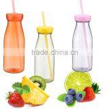 350ml Plastic Water Bottle With Straw Milk Bottle Design thumbnail-1