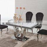 U Shape Marble Mirrored Console Table thumbnail-2
