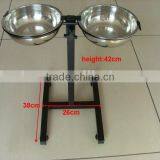 Adjustable Pet Feeder,dog Bowl /dog Food Rackwith Stainless Bowl / Food Stand/ Ironl Rack thumbnail-2