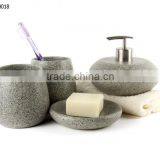 New Fashion Gray Resin Sandstone Imitation Marble Bath Accessories Set thumbnail-1