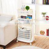 Plastic 1 or 3 Layers Laundry Basket/shelves With Wheels thumbnail-1