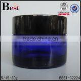 5g 15g 30g Hot Products Small Cosmetic Jar Blue Glass Cream Jar With Black Plastic Lid China Suppliers thumbnail-1