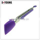 14059 New Shape Kitchen and Barbecue Grill Tongs Silicone BBQ Cooking Stainless Steel Locking Food Tong Salad Tongs thumbnail-2