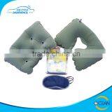 Economic Inflatable Neck Pillow with Eye Mask Ear Plug and Seat Cushion Kit