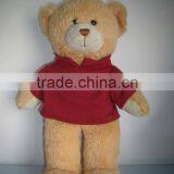 Plush Bear With T-shirt Lovely Bear Fake Fur Toys Stuffed Bear thumbnail-1