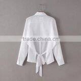 MAXNEGIO Elongated t Shirt Top Tee White T-shirts With Deep Neck Top thumbnail-5