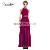 Maxnegio Long Dress Maxi Chiffon Beaded Round Neck Evening Dress thumbnail-1